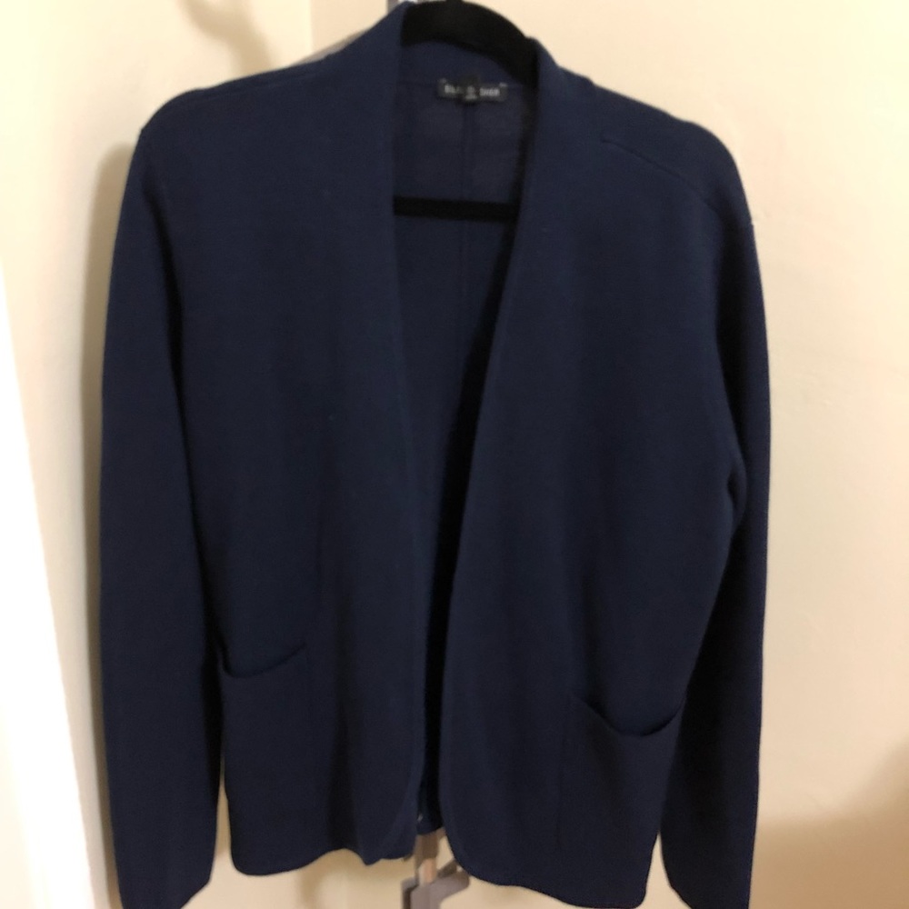 EUC Eileen Fisher Silk Navy Cardigan with Pockets